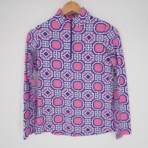 Ibkul 1/4 Zip Pullover Shirt Womens XS Geometric Outdoor Golf UPF50 Vented